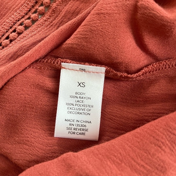 Westport Vibrant Spice Color 3/4 Sleeve Ruffle Rayon Blouse Women’s Size XS-M - Picture 8 of 13